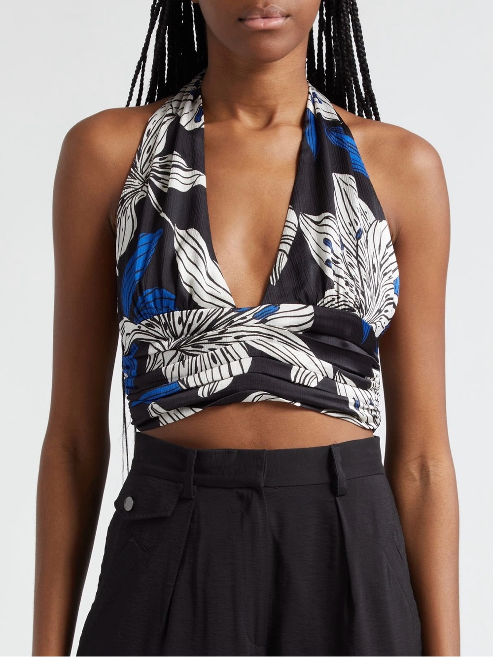 NWT Ramy Brook Milan Floral Halter Top Tank $295 Msrp